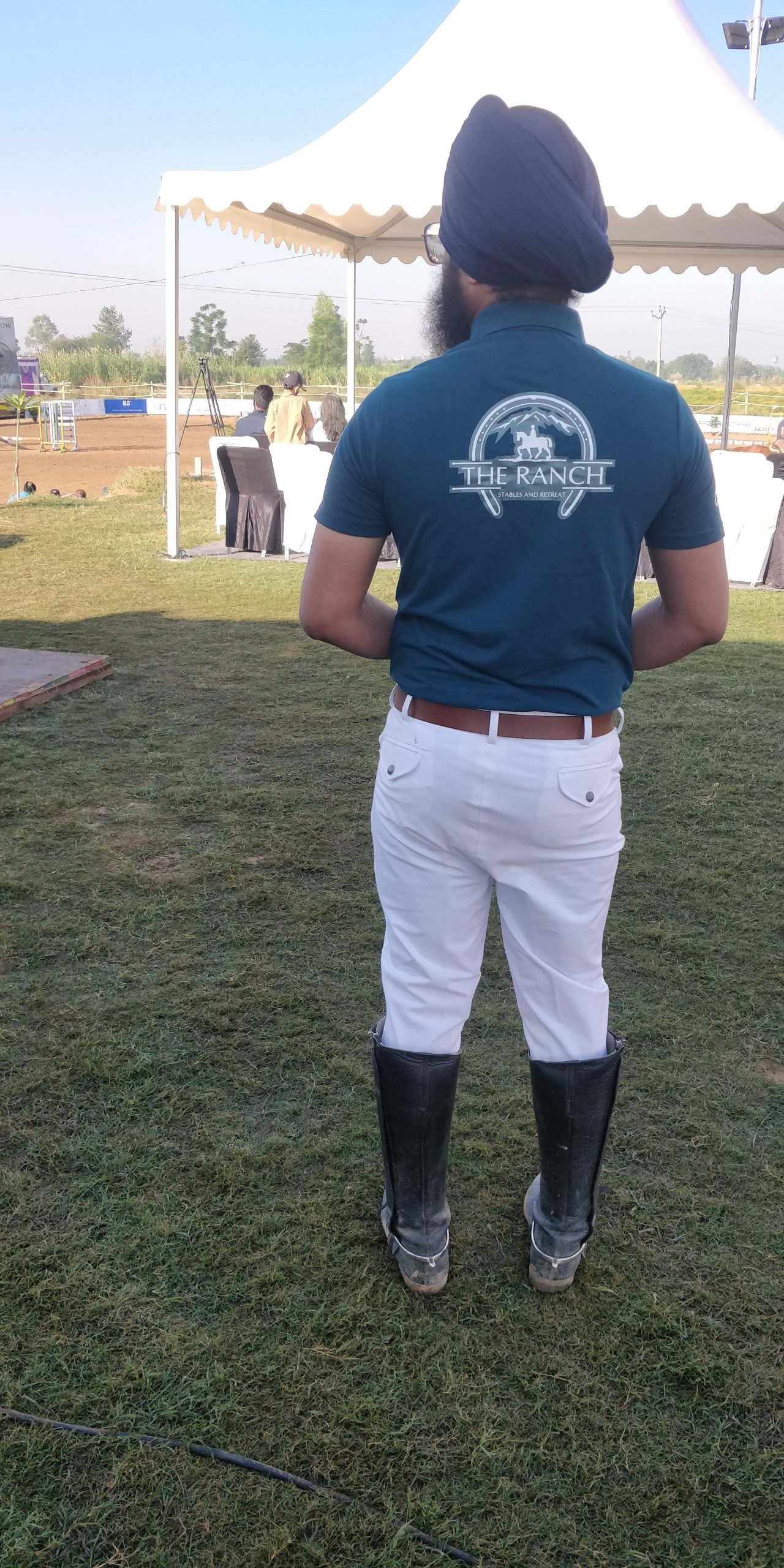 A member of the team in estate kit on show day